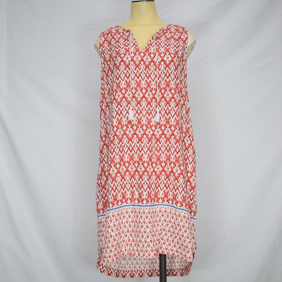 BLL | Red Multi Color Geometric Sleeveless Dress S - Picture 1 of 4